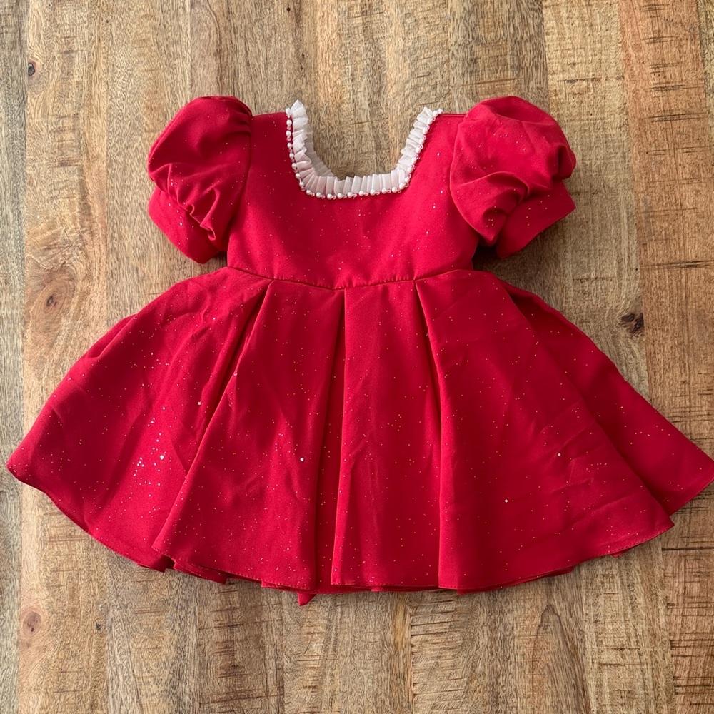 Festive Red Dress with Bow